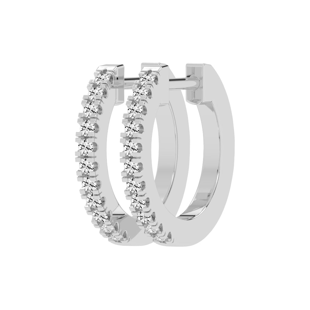 Sleek Pave Hoop Earrings