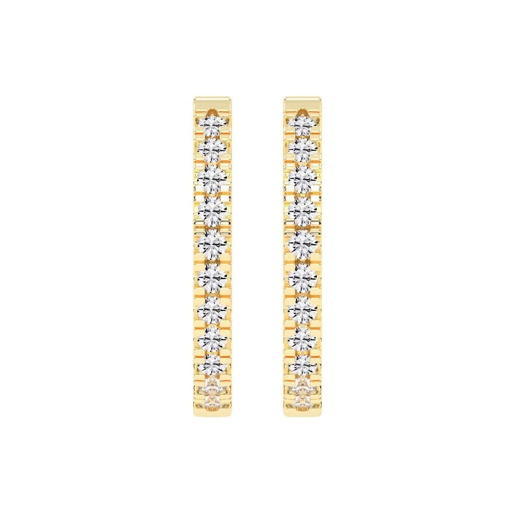 Sleek Pave Hoop Earrings