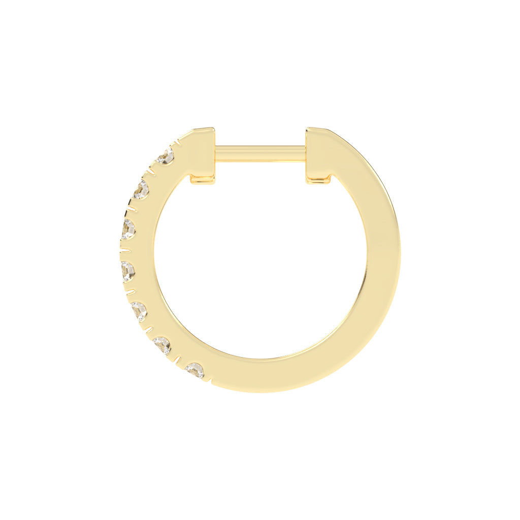 Triple Row Pave Hoop Earrings