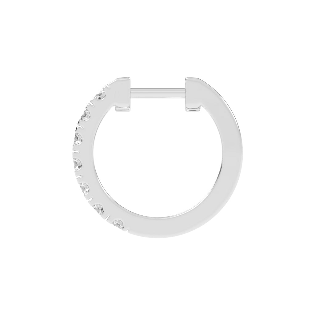 Triple Row Pave Hoop Earrings