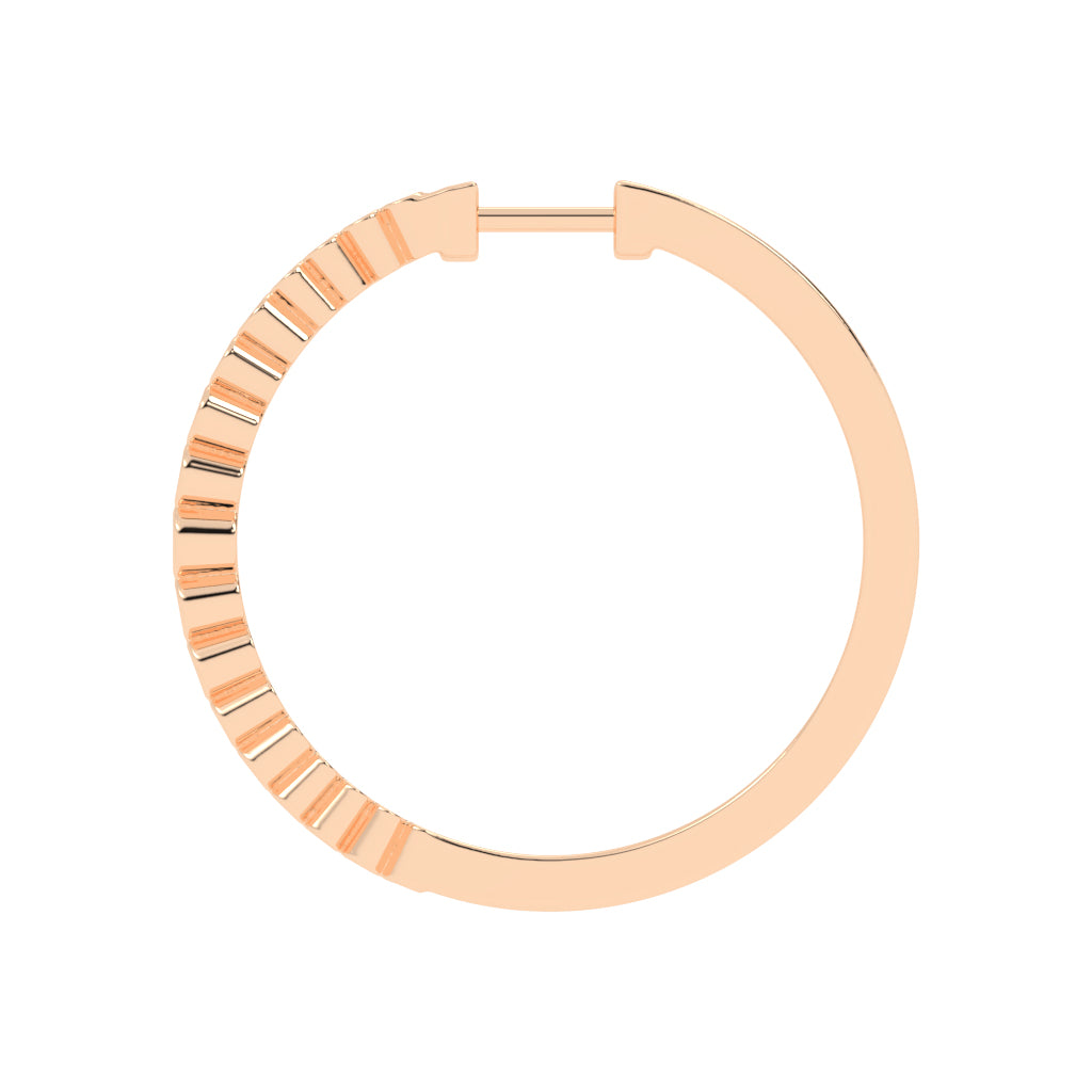 Bezel-Set Eternity Hoop Earrings