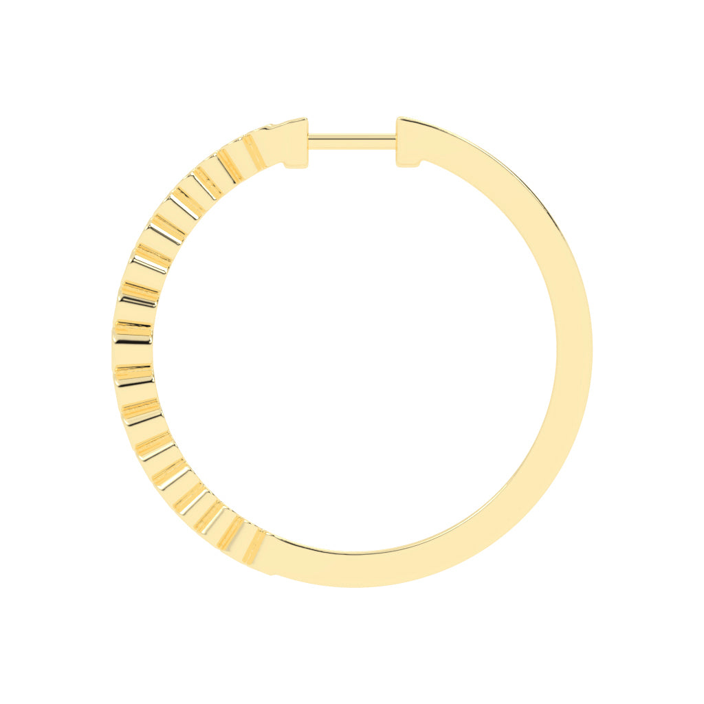 Bezel-Set Eternity Hoop Earrings