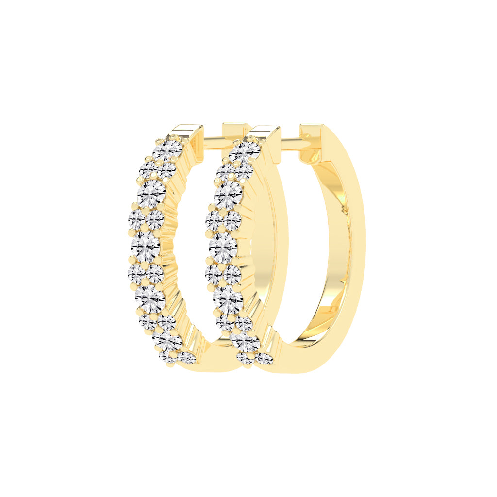 Double Row Pave Hoop Earrings