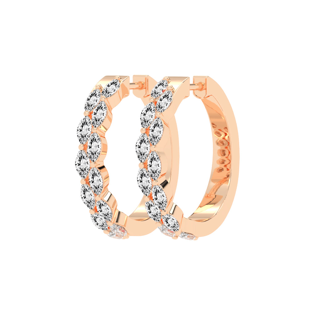 Marquise Eternity Hoop Earrings