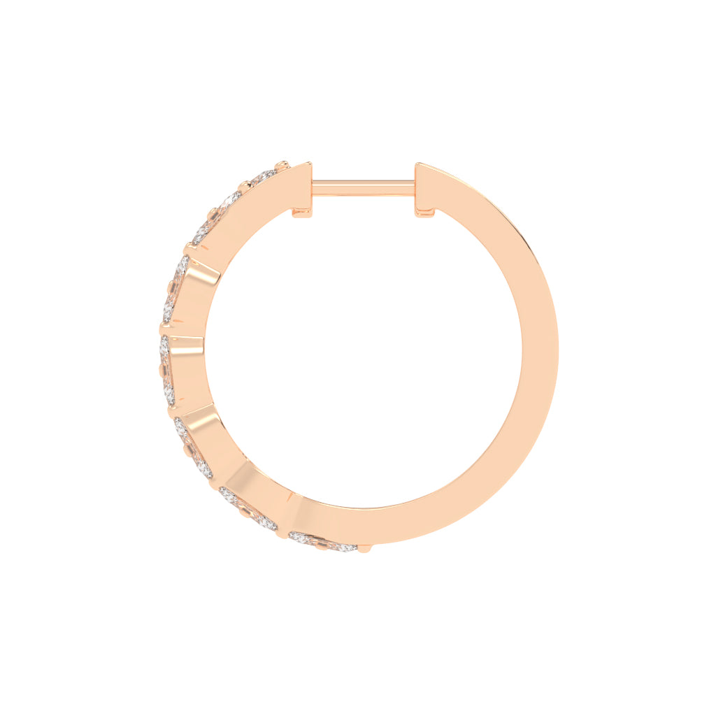 Marquise Eternity Hoop Earrings