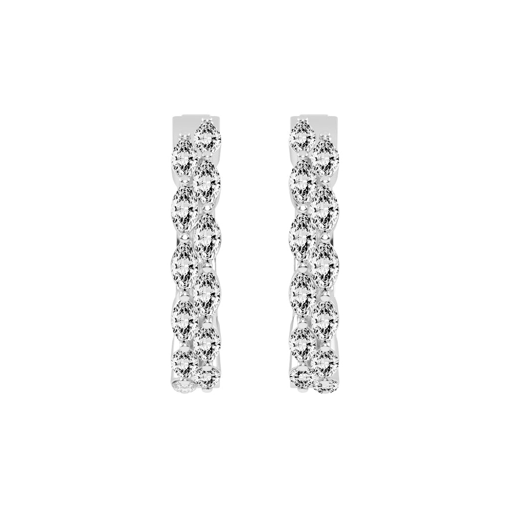 Marquise Eternity Hoop Earrings