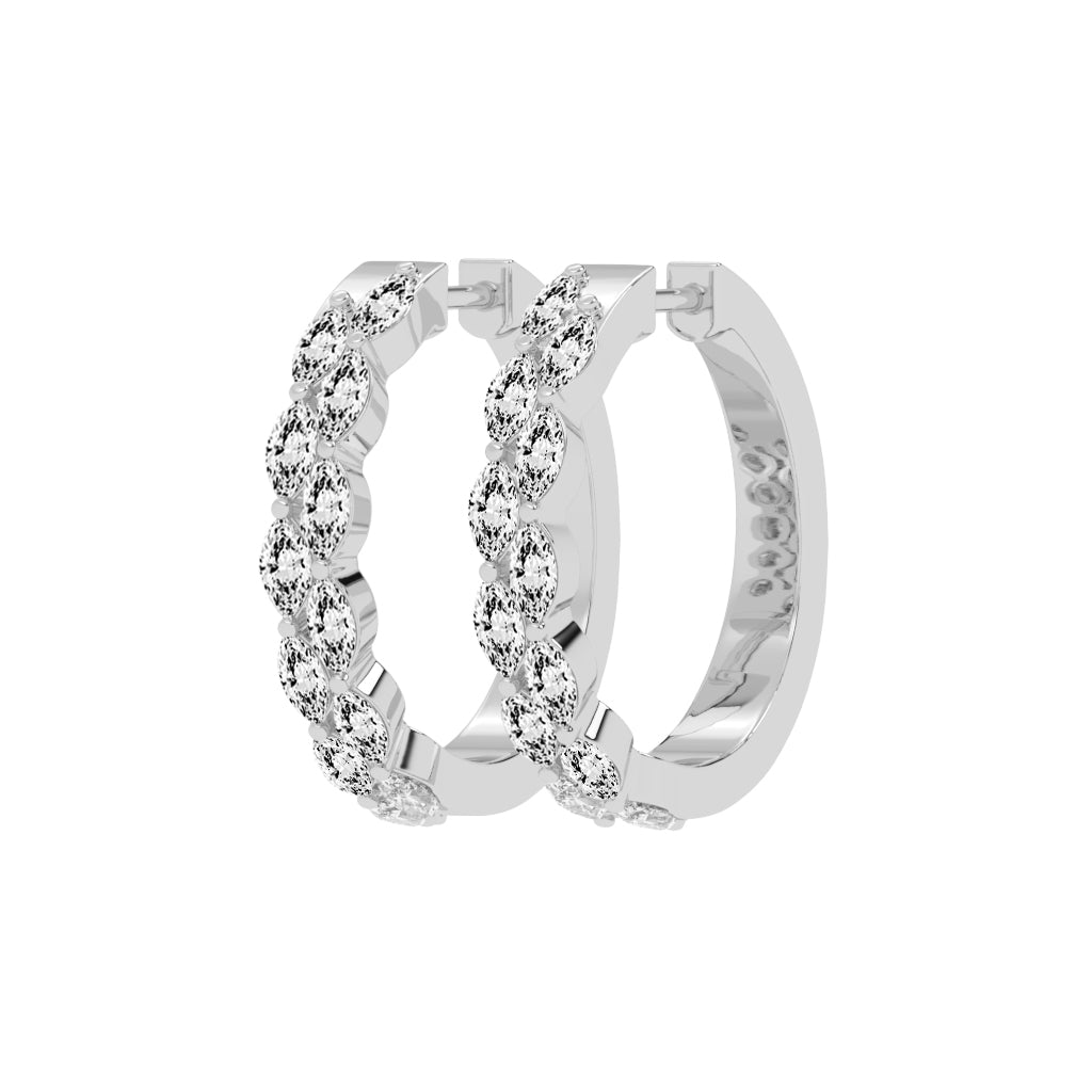 Marquise Eternity Hoop Earrings