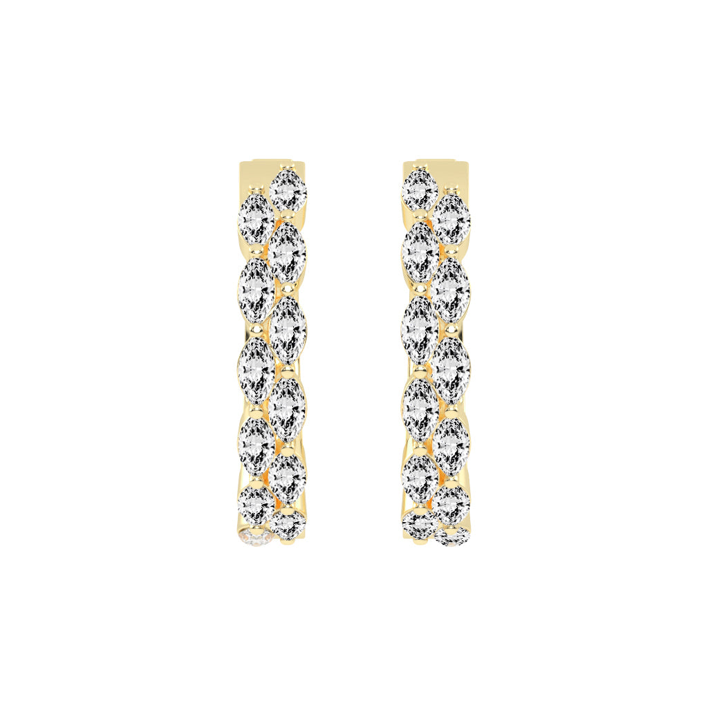 Marquise Eternity Hoop Earrings