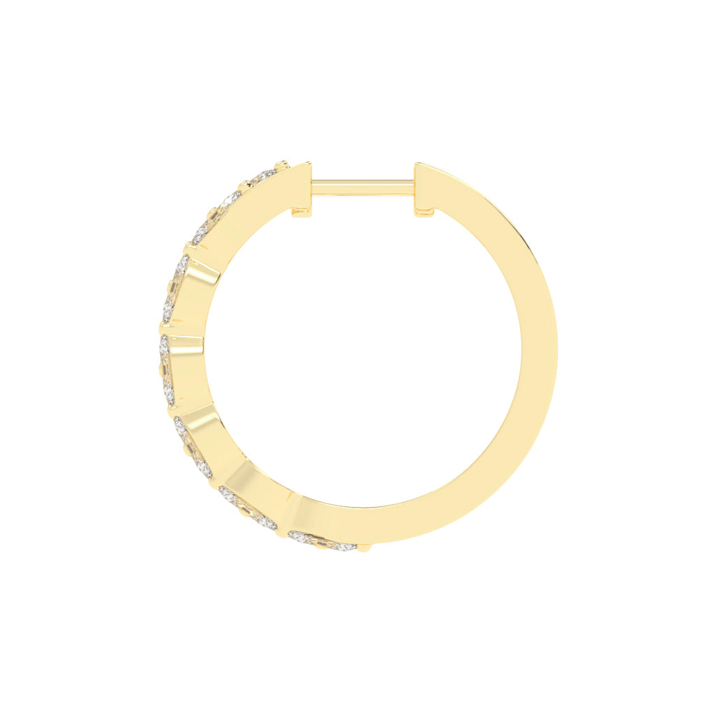 Marquise Eternity Hoop Earrings