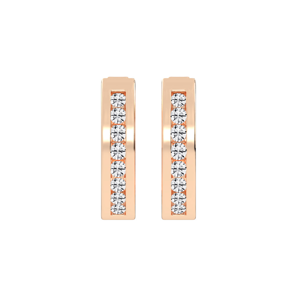 Wide Channel-Set Hoop Earrings