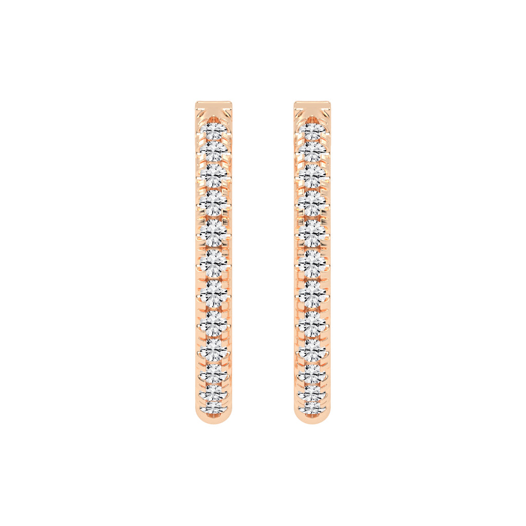 Slender Pave Hoop Earrings