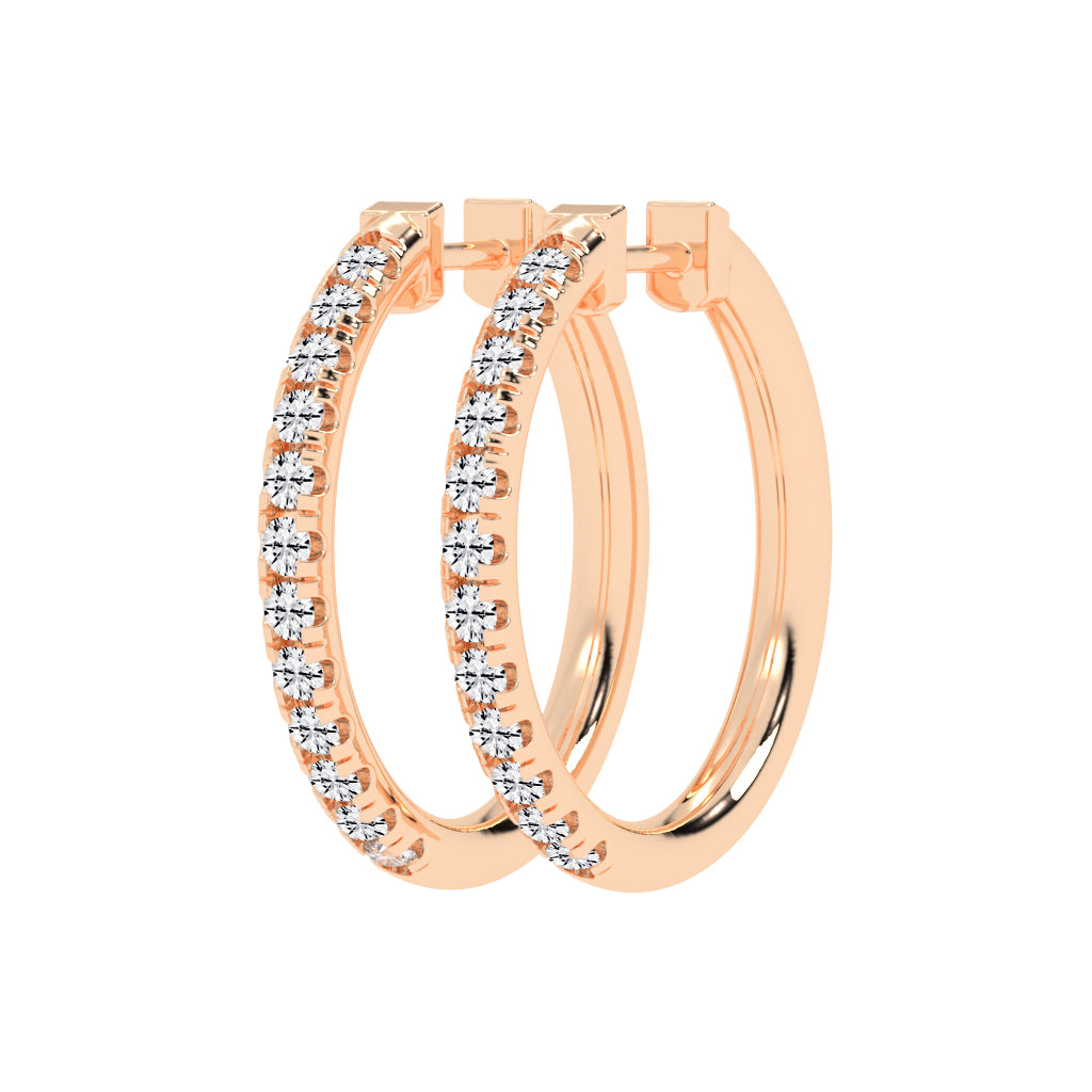 Slender Pave Hoop Earrings