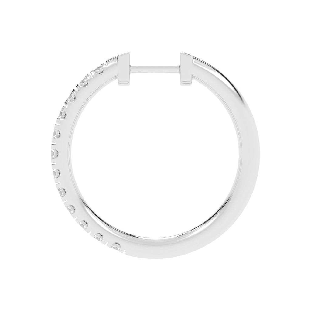 Slender Pave Hoop Earrings