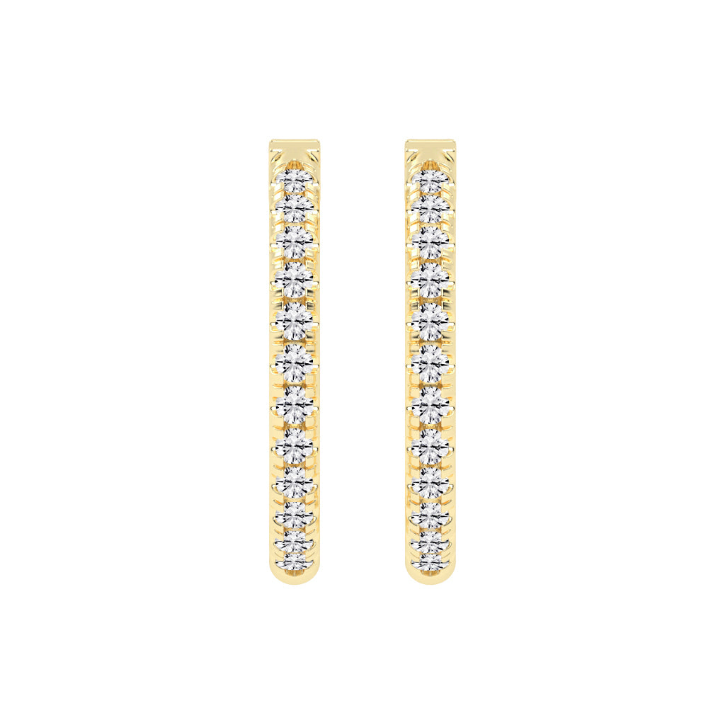 Slender Pave Hoop Earrings
