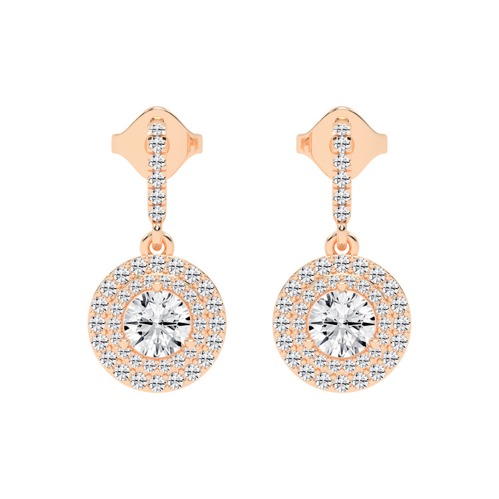Dazzling Halo Drop Earrings