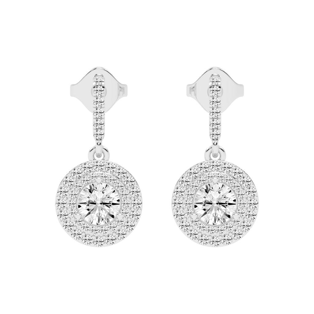 Dazzling Halo Drop Earrings