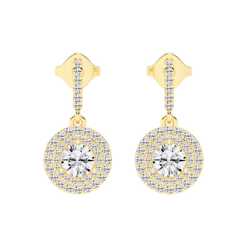 Dazzling Halo Drop Earrings