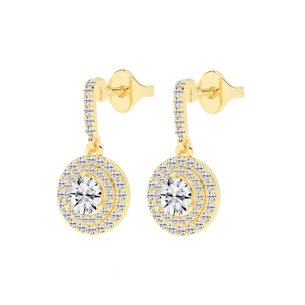 Dazzling Halo Drop Earrings