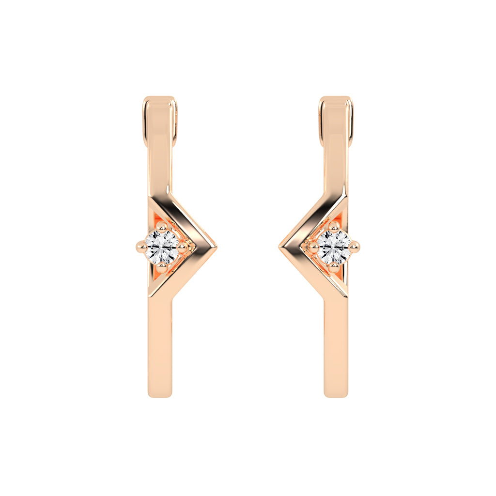 Streamlined Shimmer Diamond Bar Earrings