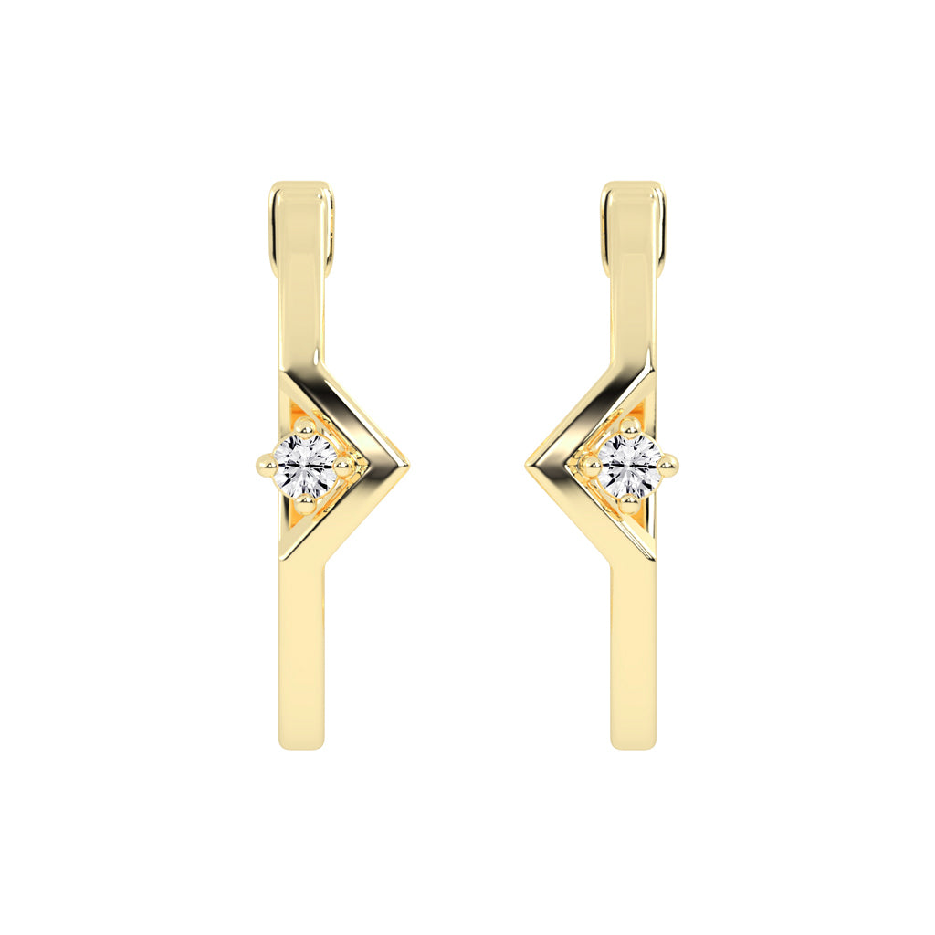 Streamlined Shimmer Diamond Bar Earrings