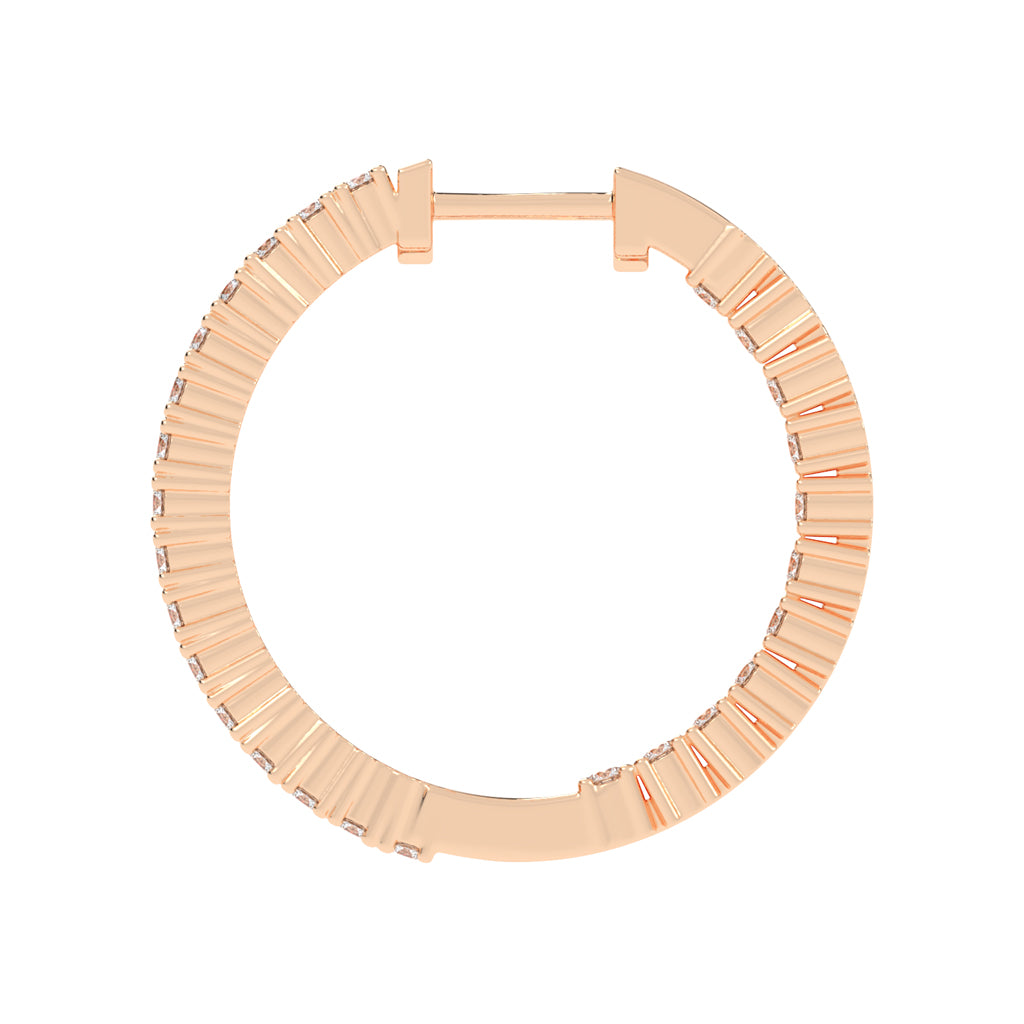 Parallel Sparkle Diamond Hoops Earrings