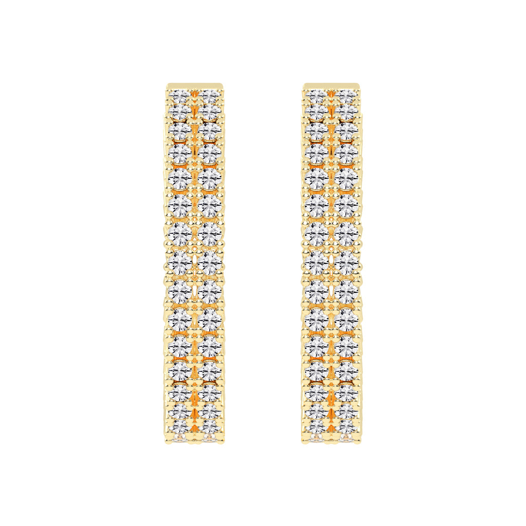 Parallel Sparkle Diamond Hoops Earrings