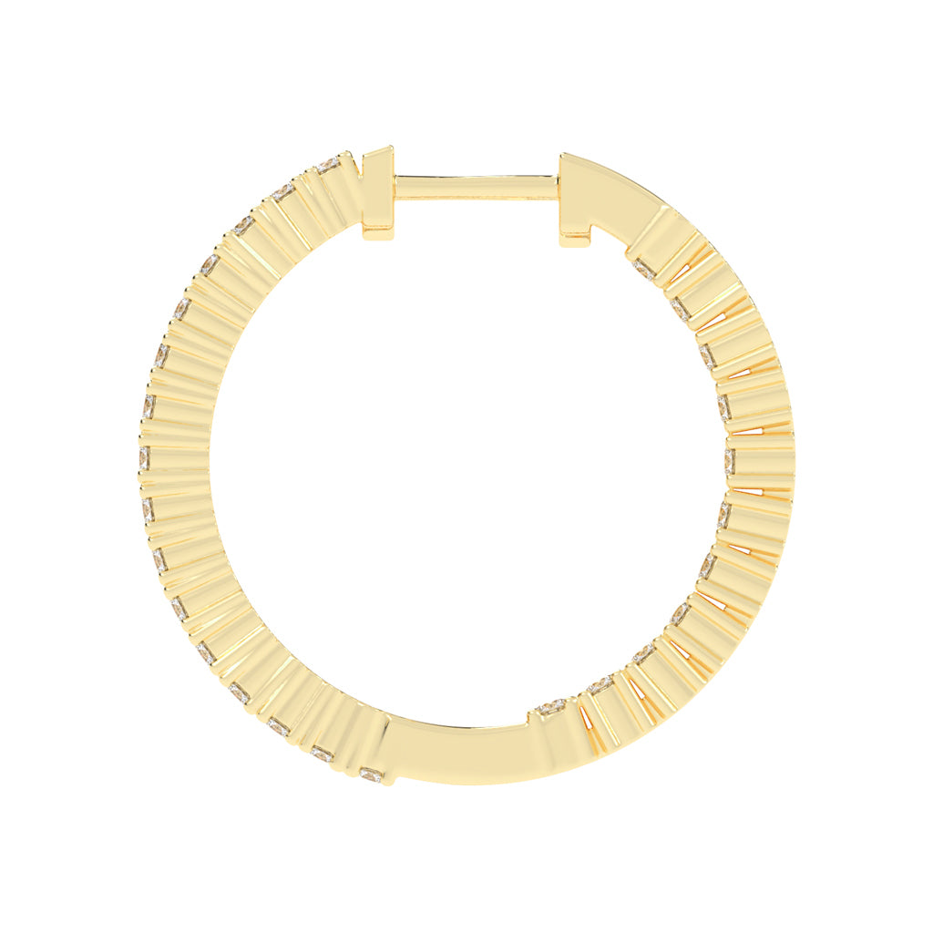 Parallel Sparkle Diamond Hoops Earrings
