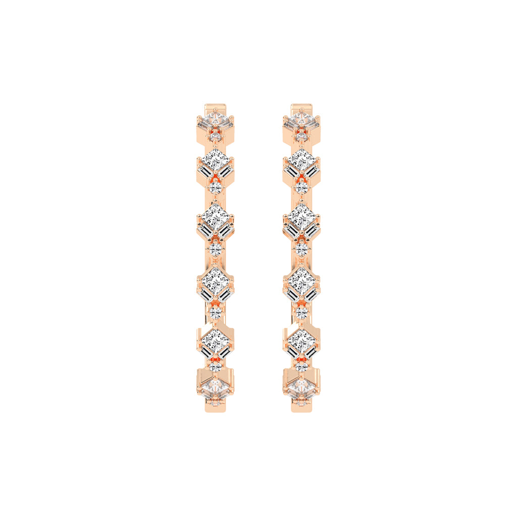 Mosaic Allure Diamond Hoops Earrings