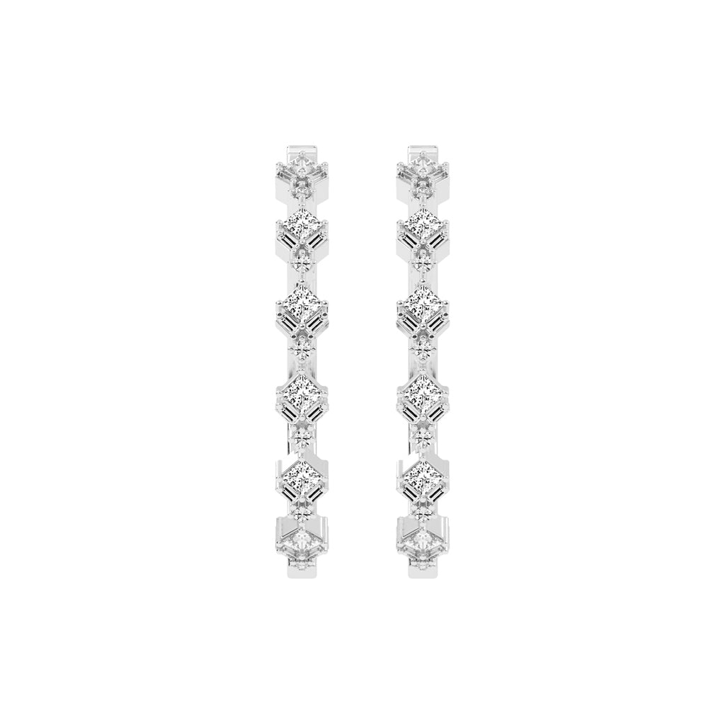 Mosaic Allure Diamond Hoops Earrings