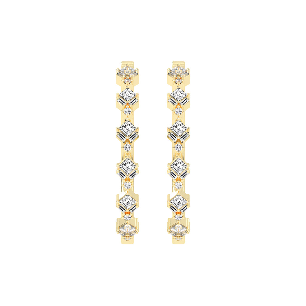 Mosaic Allure Diamond Hoops Earrings