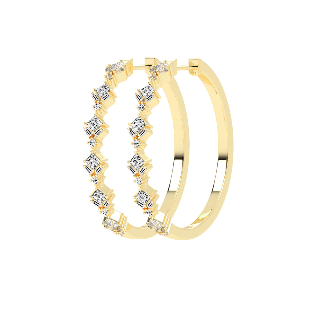 Mosaic Allure Diamond Hoops Earrings
