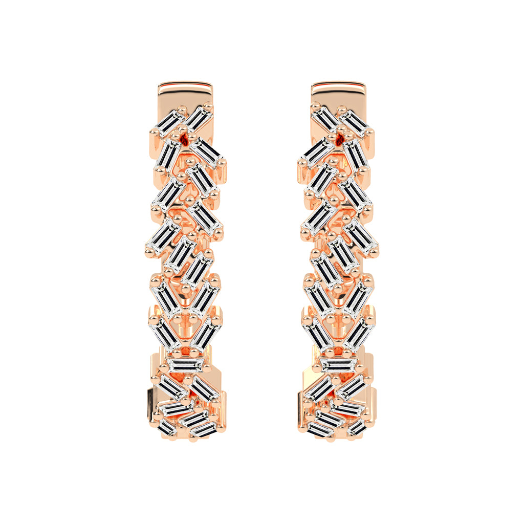 Geometric Gleam Baguette Hoop Earrings