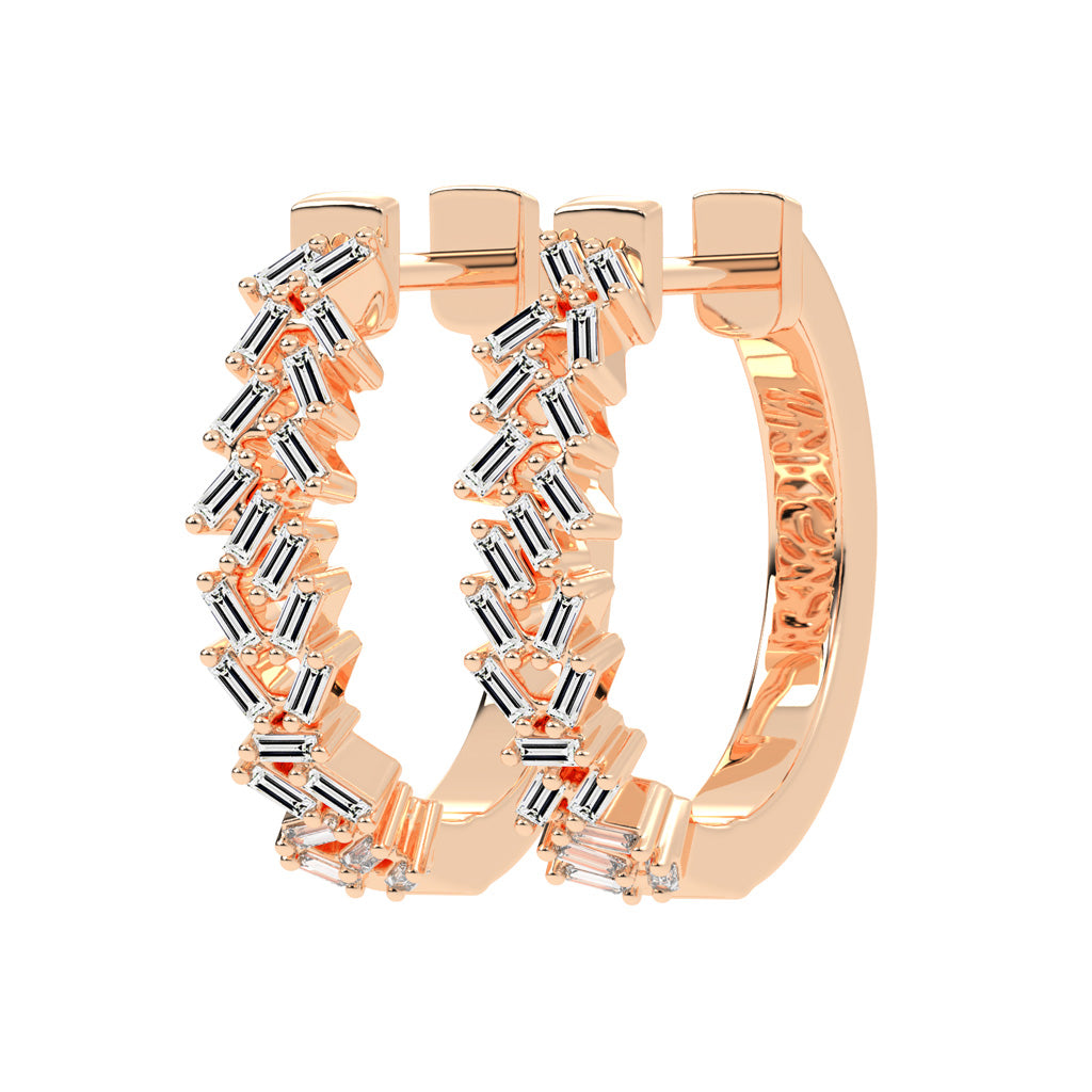 Geometric Gleam Baguette Hoop Earrings