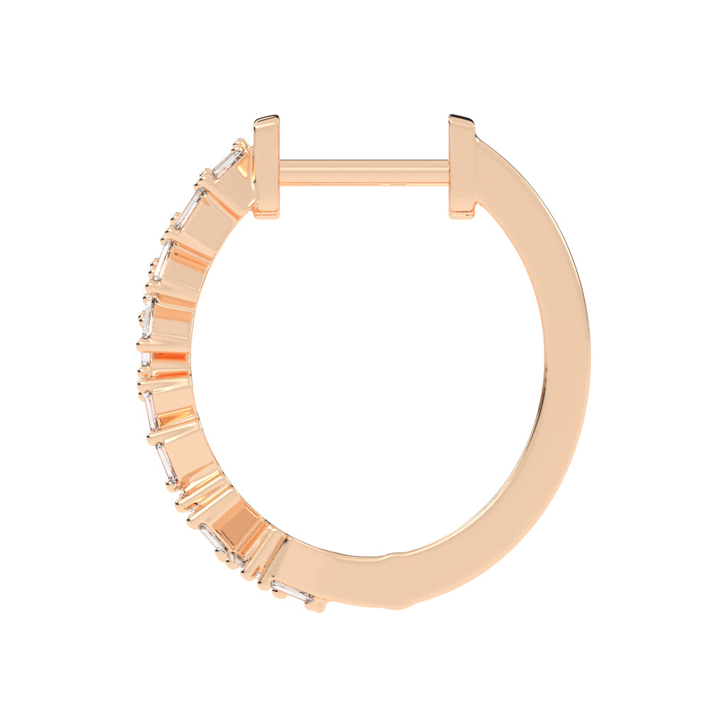 Geometric Gleam Baguette Hoop Earrings