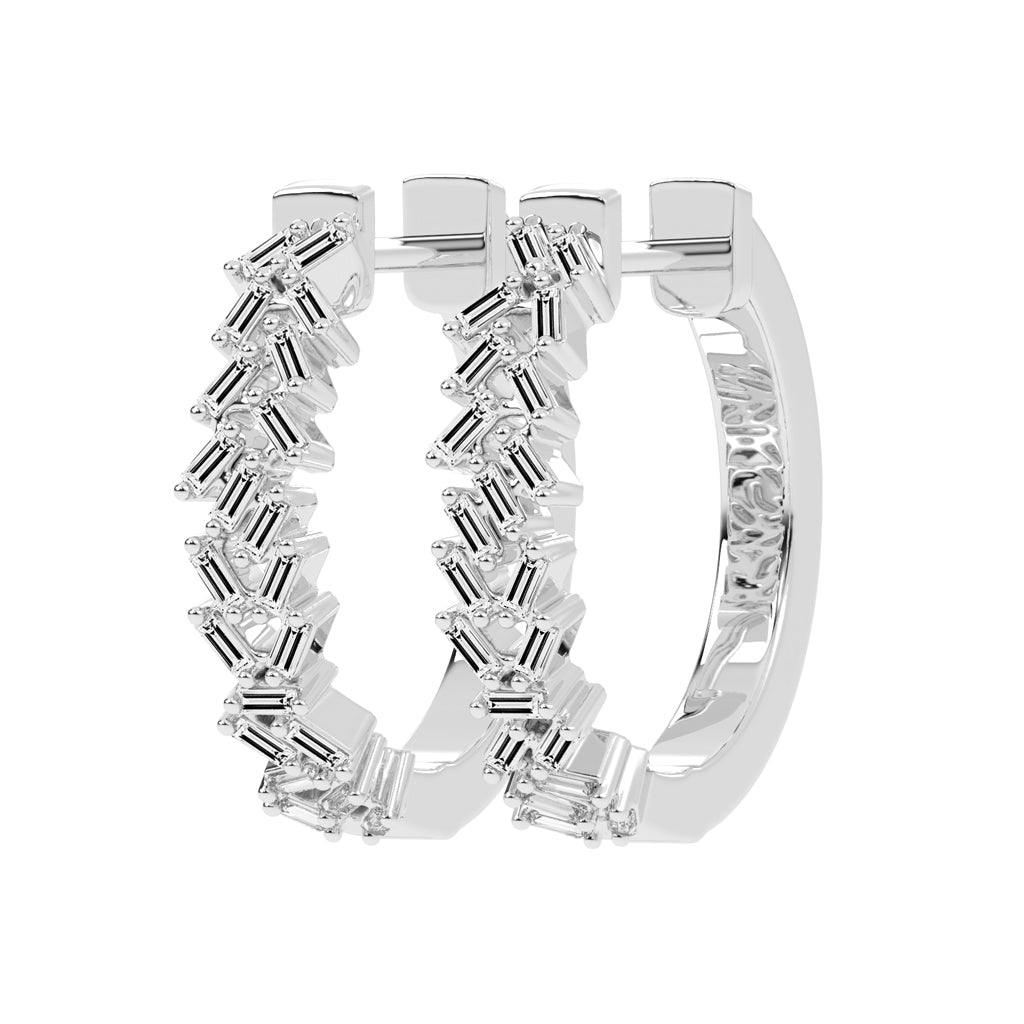 Geometric Gleam Baguette Hoop Earrings