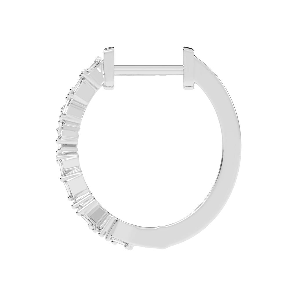Geometric Gleam Baguette Hoop Earrings