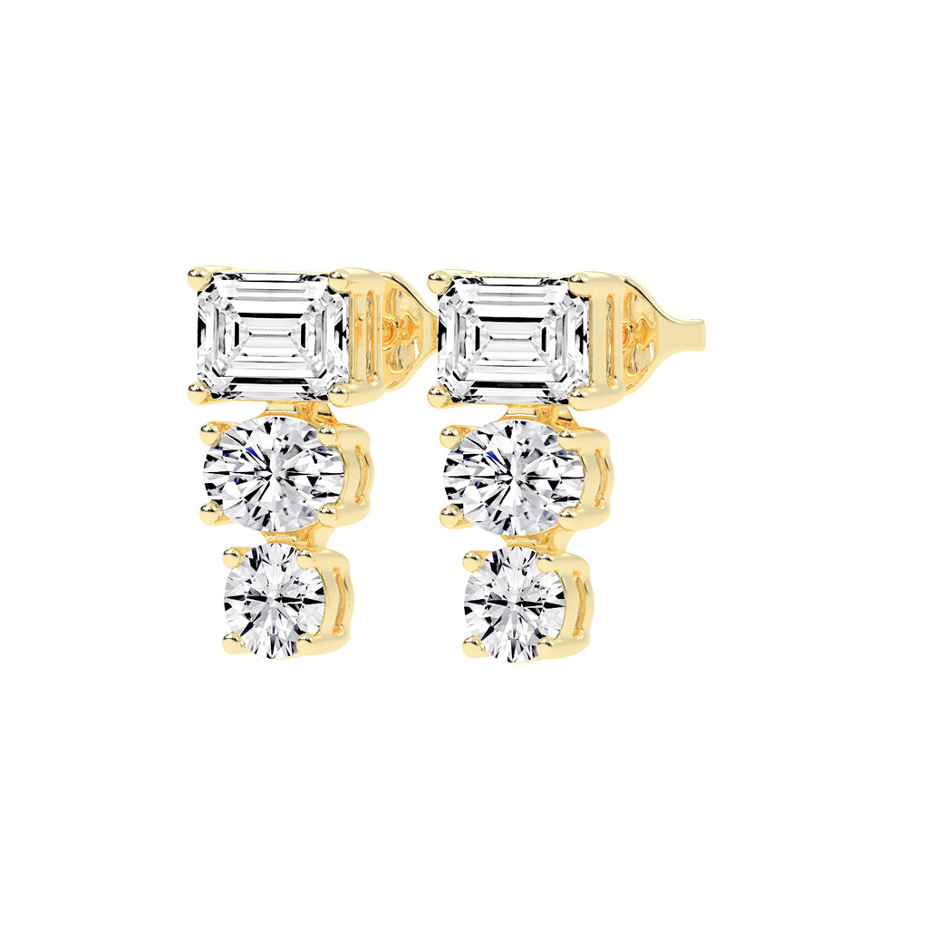 Trinity Glow Diamond Dangle Earrings