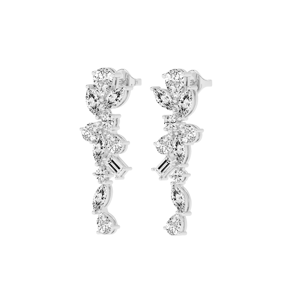 Floral Mirage Diamond Dangle Earrings