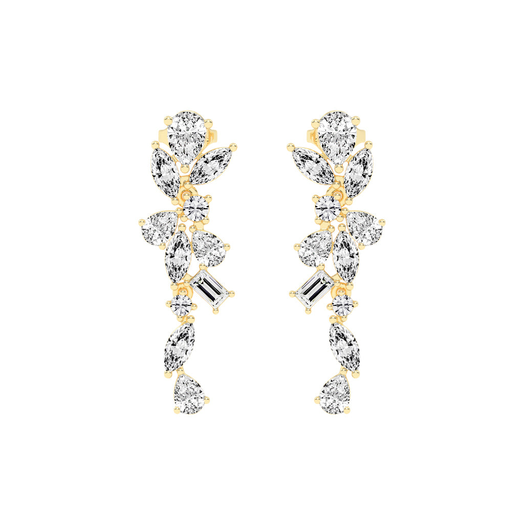 Floral Mirage Diamond Dangle Earrings