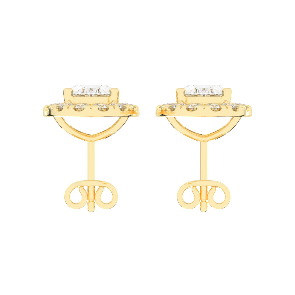 Eternal Aura Oval Halo Stud Earrings