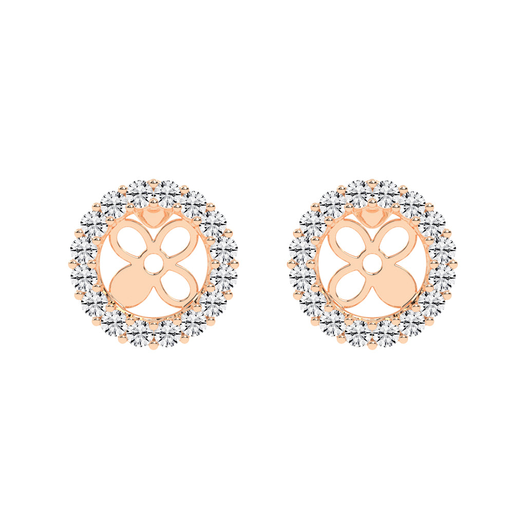 Floral Aura Diamond Stud Earrings