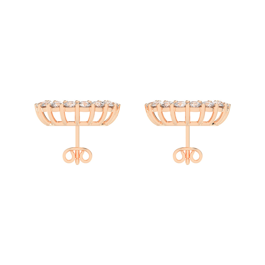 Floral Aura Diamond Stud Earrings