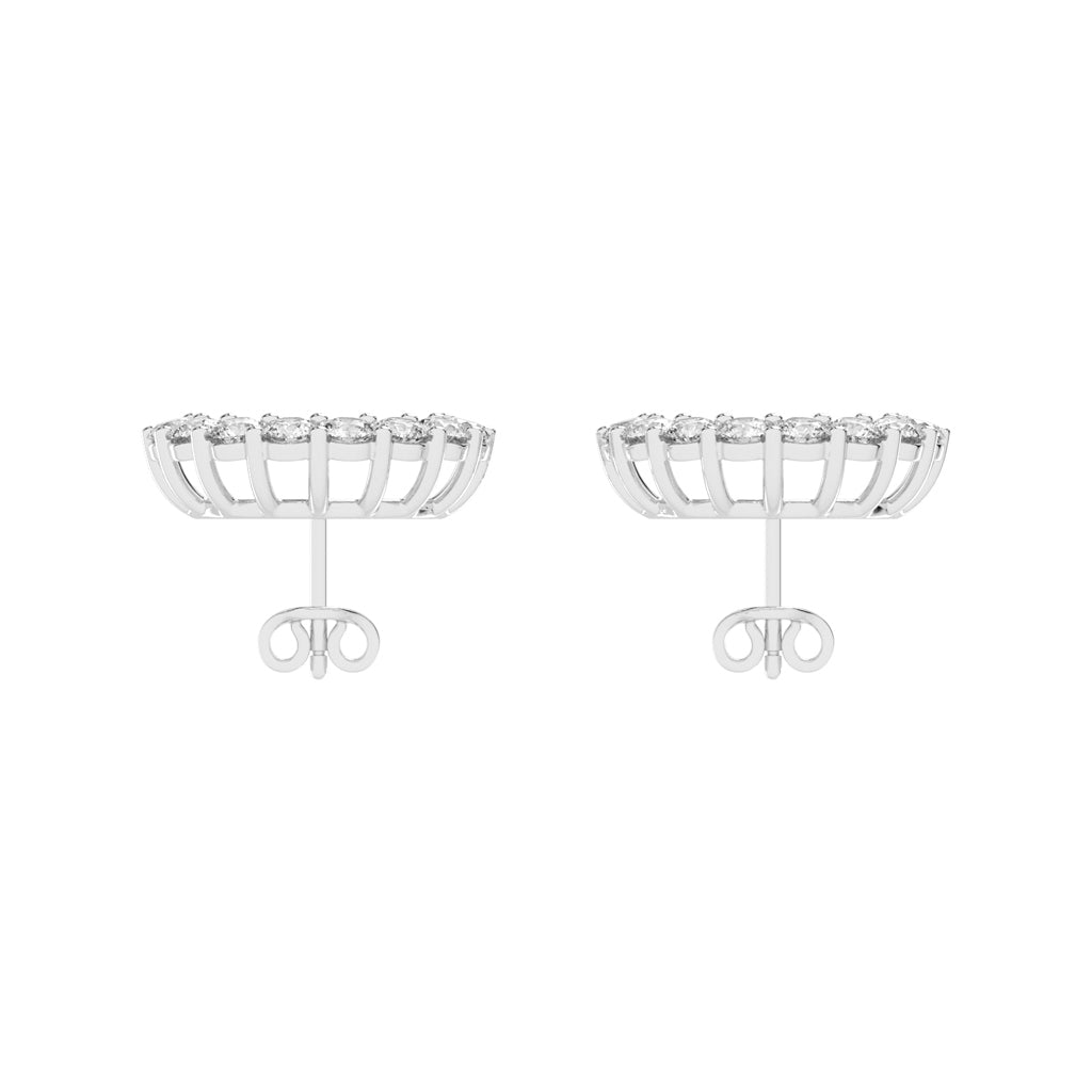Floral Aura Diamond Stud Earrings