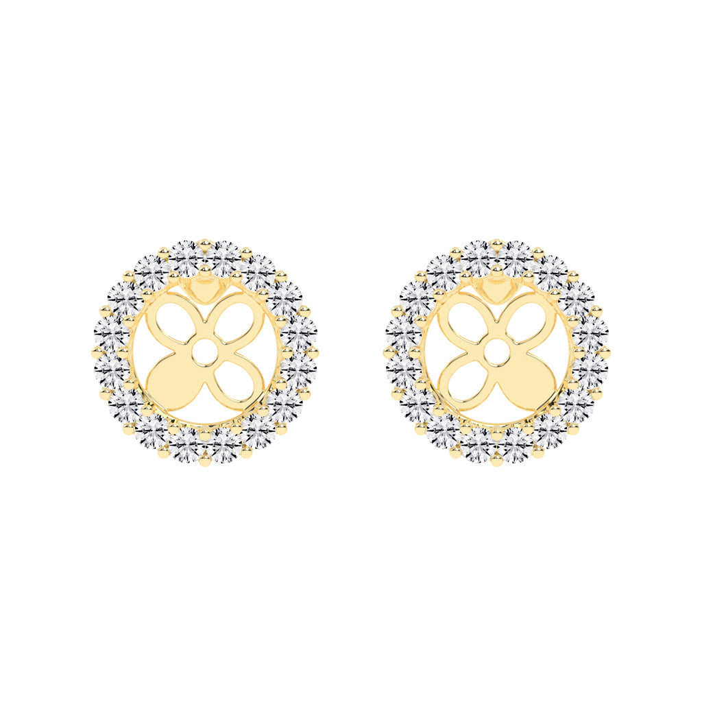 Floral Aura Diamond Stud Earrings