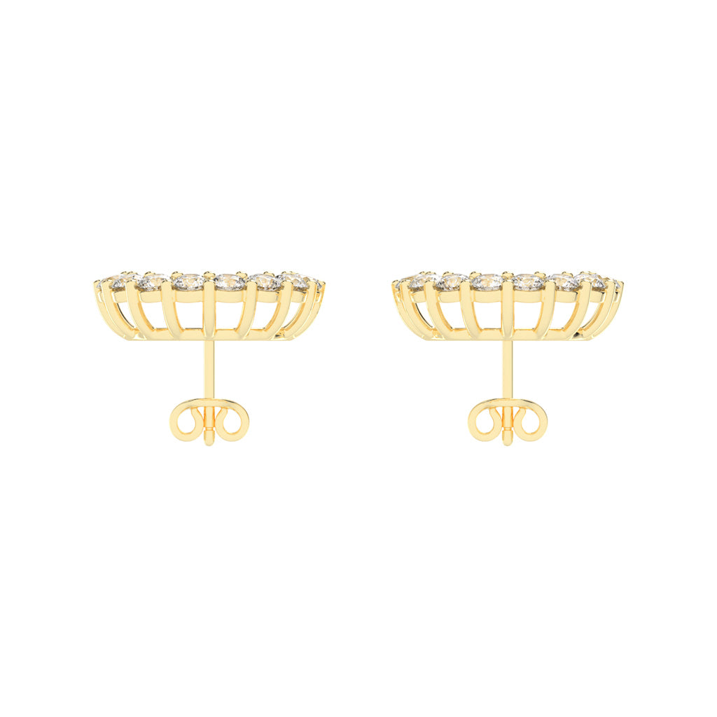Floral Aura Diamond Stud Earrings