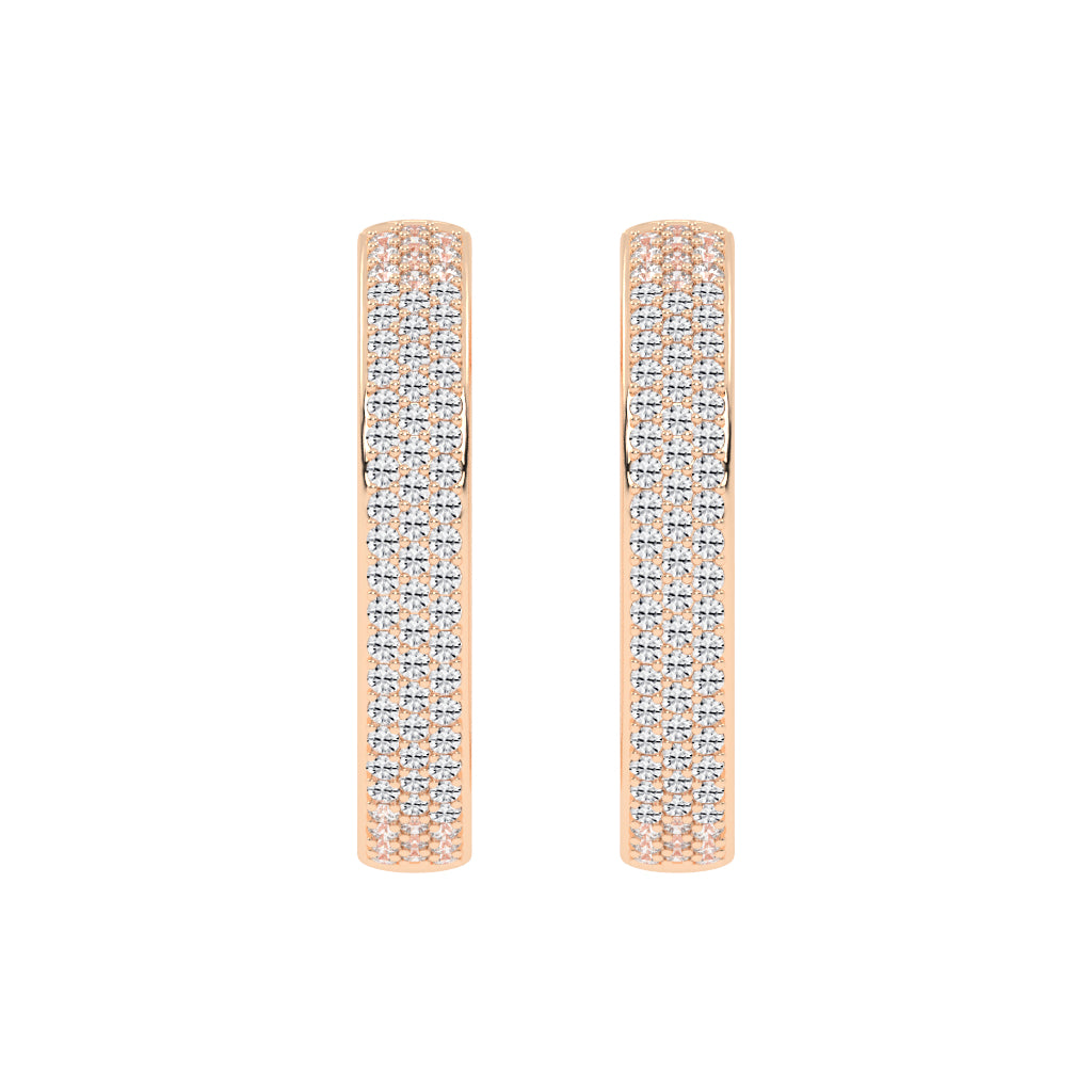 Solid Beam Diamond Bar Earrings