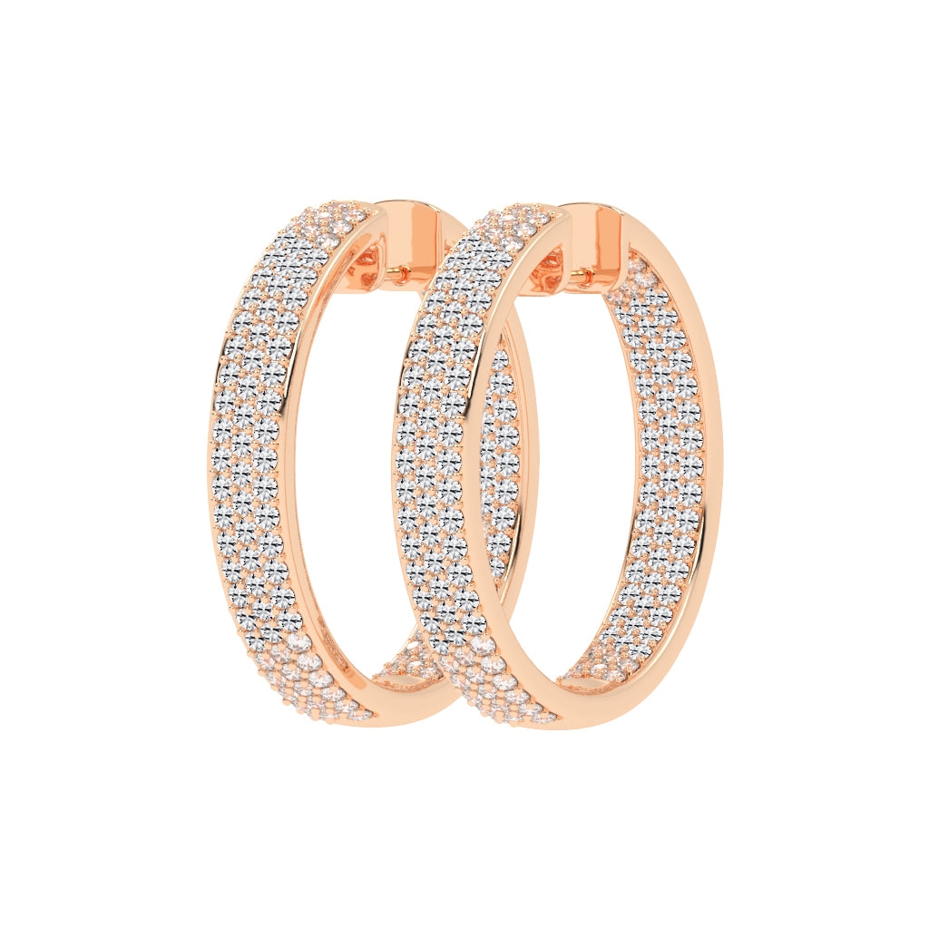 Solid Beam Diamond Bar Earrings