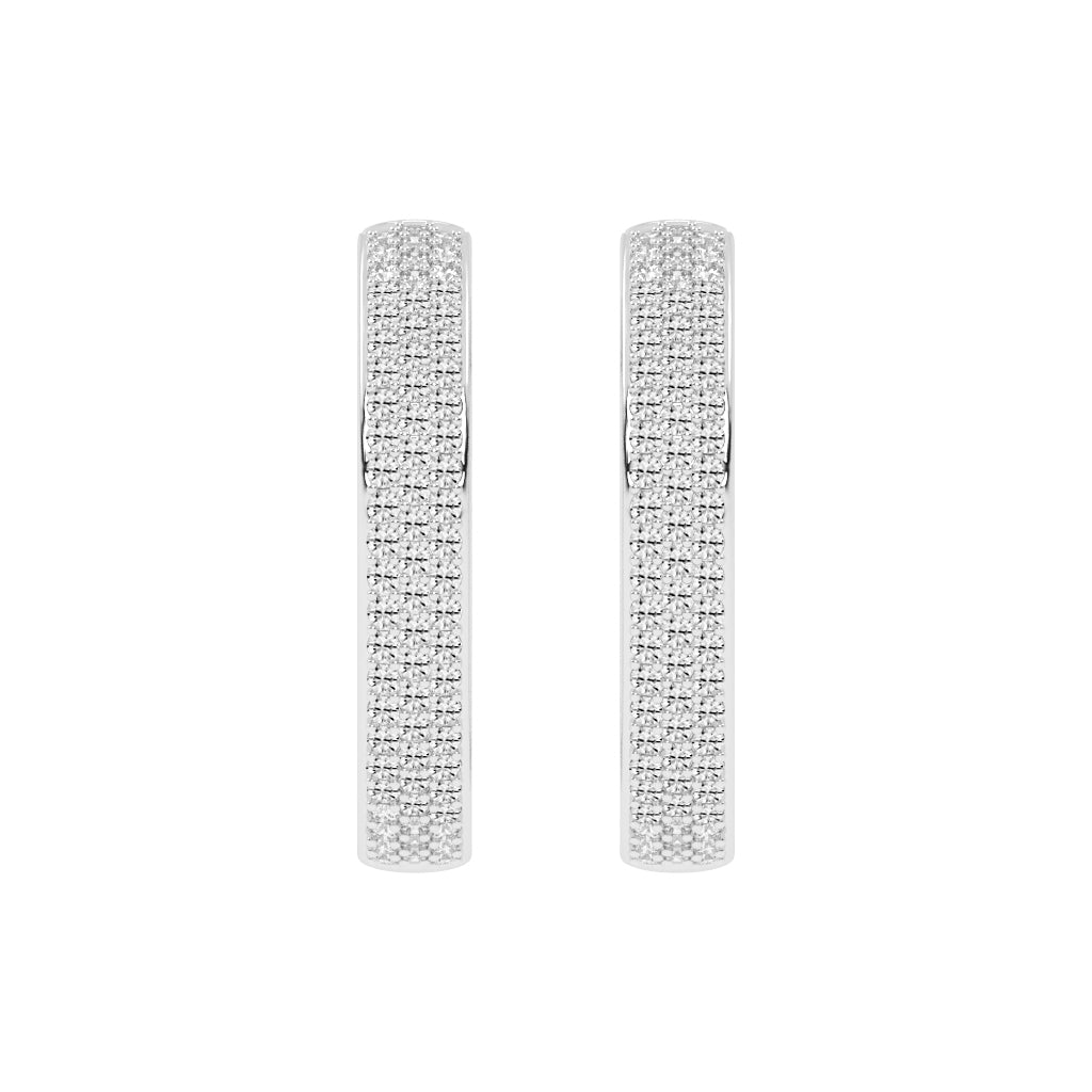 Solid Beam Diamond Bar Earrings