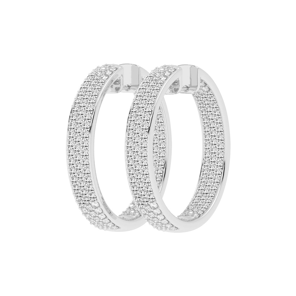 Solid Beam Diamond Bar Earrings