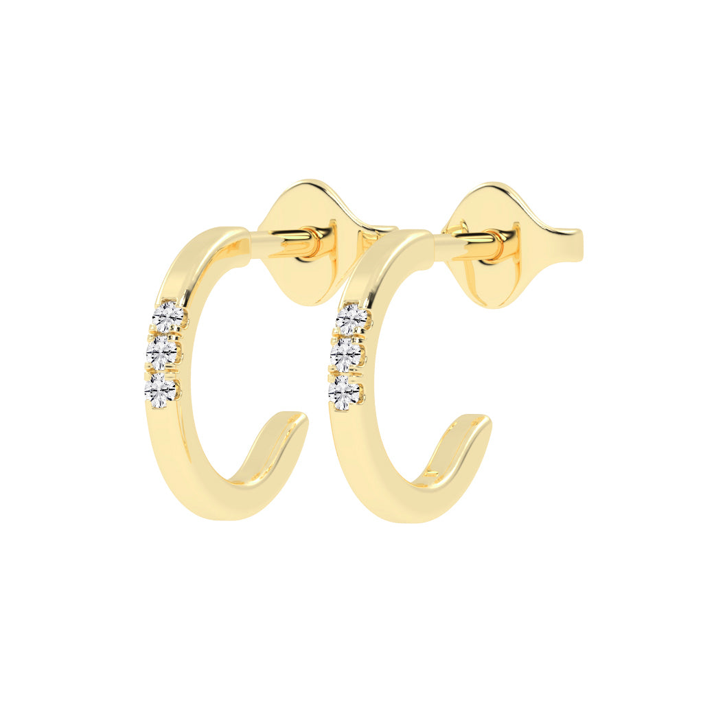 Timeless Sparkle Diamond Huggie Earrings